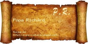 Popa Richárd névjegykártya